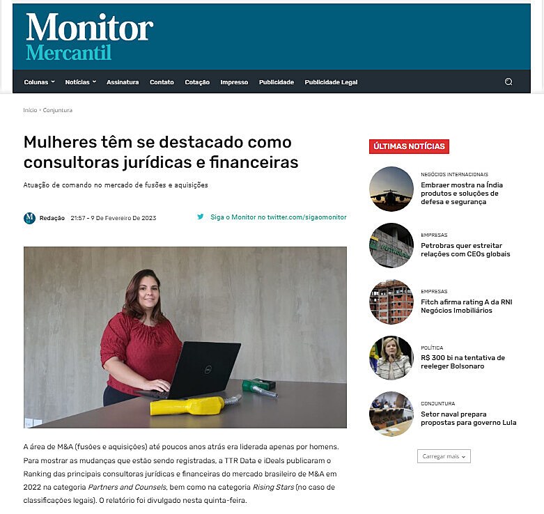 Mulheres tm se destacado como consultoras jurdicas e financeiras